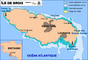 A map of Ile-de-Groix.
